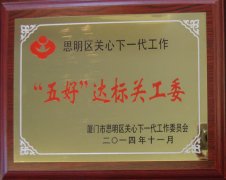  鹭达眼镜关工委荣获思明区“五好达标关工委”