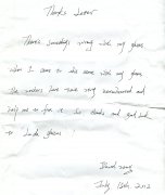 鹭达眼镜中闽百汇店收到外籍人士感谢信[2012-7